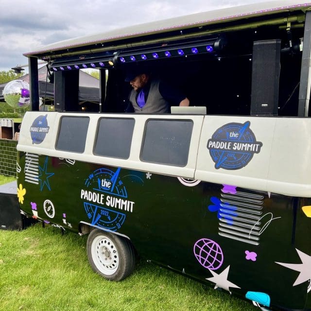 Brand activation branded vehicle dj booth hire event